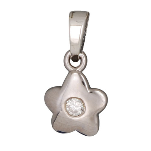 Blüte Anhänger mit Kristall weiß 925 Silber