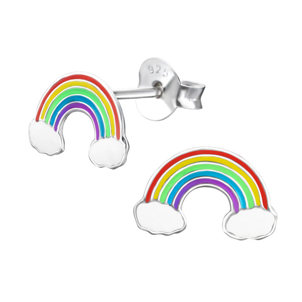 Ohrstecker Regenbogen 925 Silber e-coated
