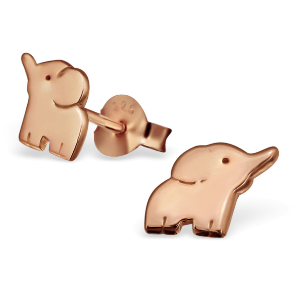Ohrstecker Elefant 925 Silber rosévergoldet