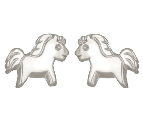 Ohrstecker Pony 925 Silber e-coated