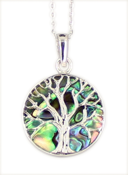 'Tree of life' Lebensbaum PAUA Shell ABALONE 925 Silber rhodiniert