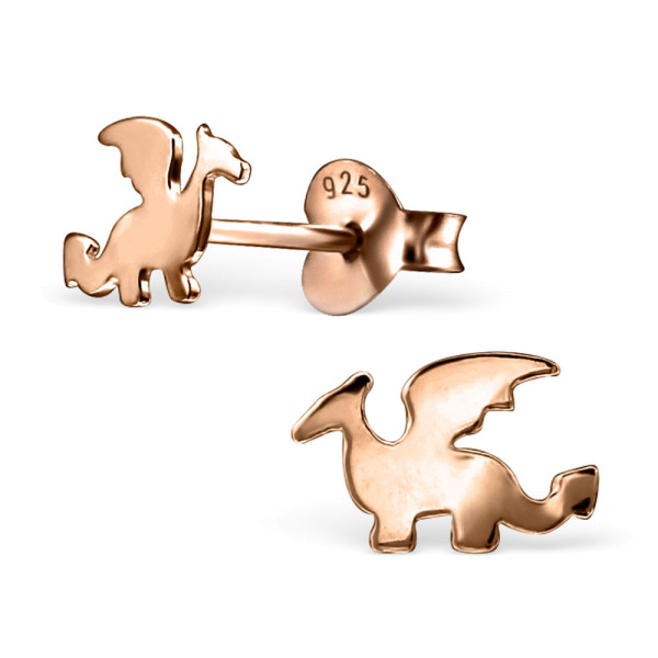 Ohrstecker Drache 925 Silber rosévergoldet