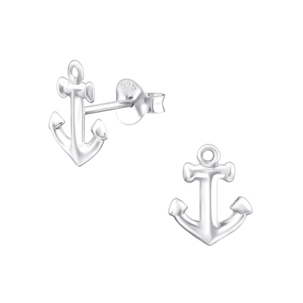 Ohrstecker Anker schlicht 925 Silber