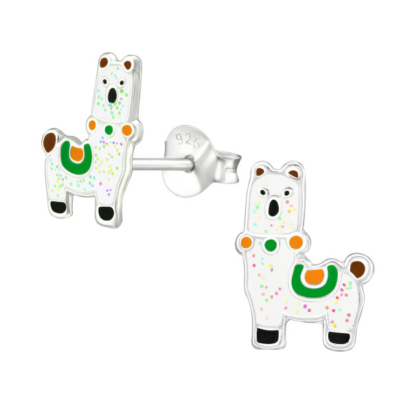 Ohrstecker Lama 925 Silber e-coated