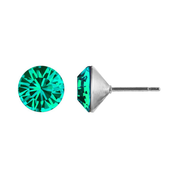 Ohrstecker Kristall 8mm in Blue Zircon 925 Silber