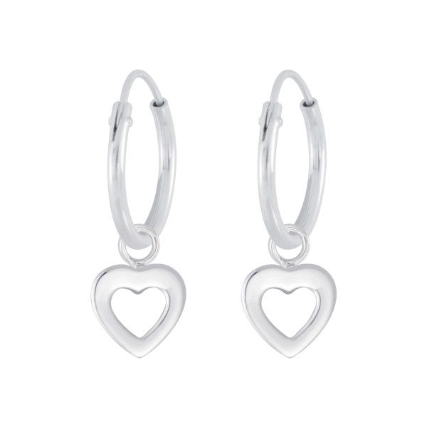 Creole cut out Herz 925 Silber e-coated