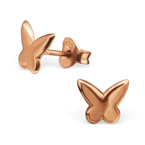 Ohrstecker Schmetterling 925 Silber rosé vergoldet