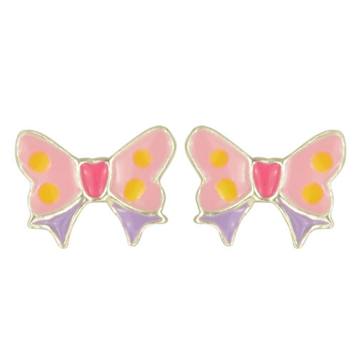 Ohrstecker rosa/lila Schmetterling Schwalbenschwanz Silber