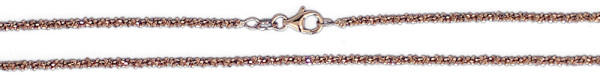 Kette diamantiert rosé vergoldet 2 mm/80 cm 925 Silber