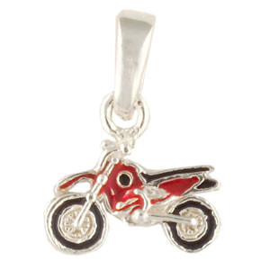 Motorrad Anhänger rot 925 Silber