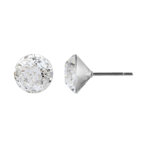 Ohrstecker Kristall 6mm in Silver Patina