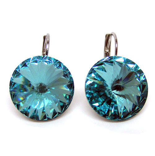 Ohrhänger Kristall 12 mm in Light Turquoise