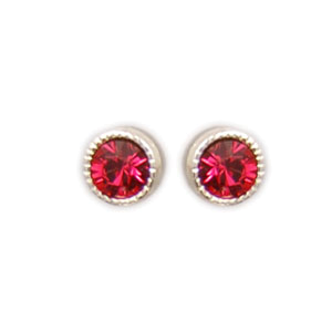 Ohrstecker Kristall 3mm in Indian Pink