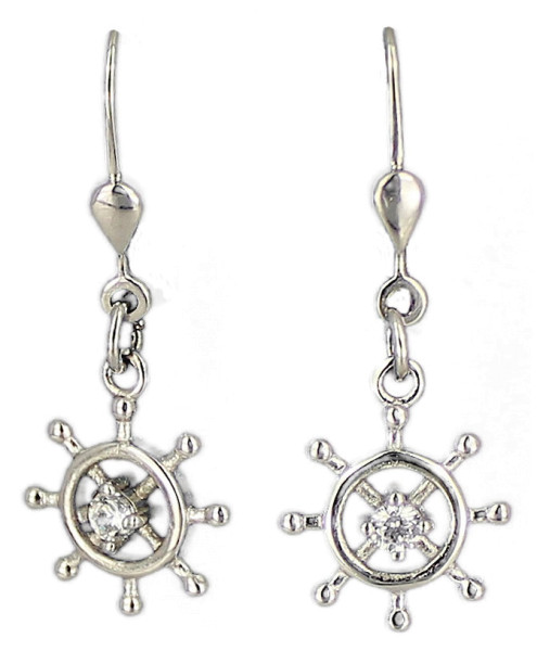 Ohrhänger Steuerrad mit Kristall 925 Silber