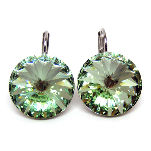 Ohrhänger Kristall 12 mm in Chrysolite