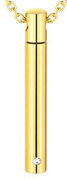 Memorial Anhänger Zylinder 6x42 mm Kristall goldfarben