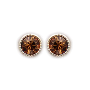 Ohrstecker Kristall 3mm in Light Smoked Topaz