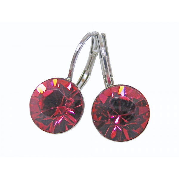 Ohrhänger Kristall 8 mm in Indian Pink