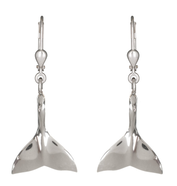 Ohrhänger Wal Fluke 925 Silber e-coated