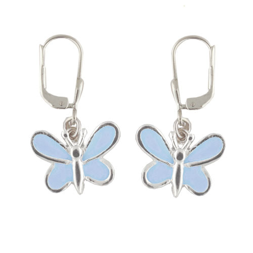 Schmetterling Ohrhänger hellblau 925 Silber