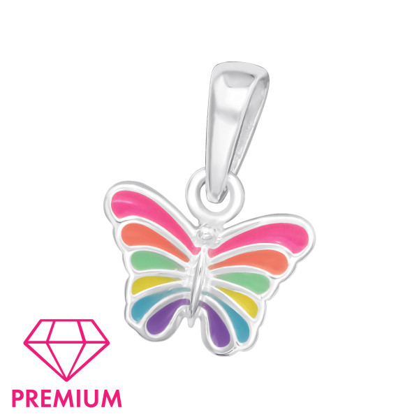 Anhänger Schmetterling pastell bunt PREMIUM 925 Silber e-coated
