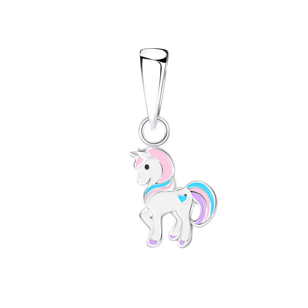 Anhänger stolzes Einhorn KLEIN 925 Silber e-coated