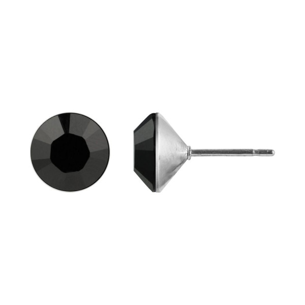 Ohrstecker Kristall 6mm in Jet