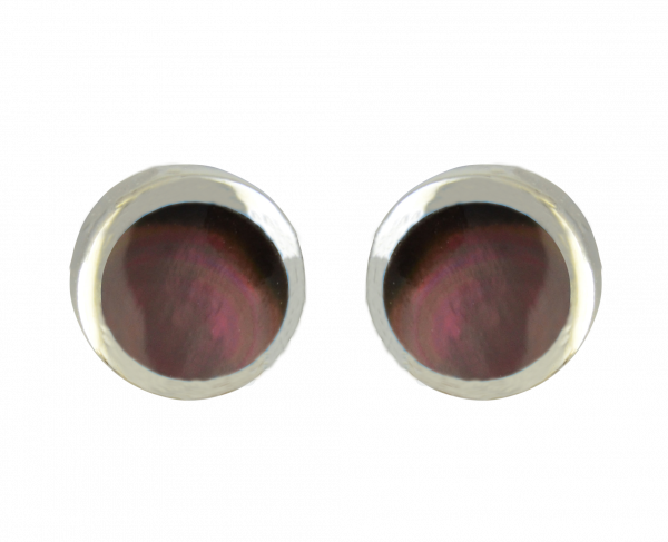 Ohrstecker BLACK LIP shell 6 mm 925 Silber rhodiniert