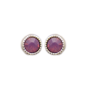 Ohrstecker Kristall 3mm in Cyclamen Opal