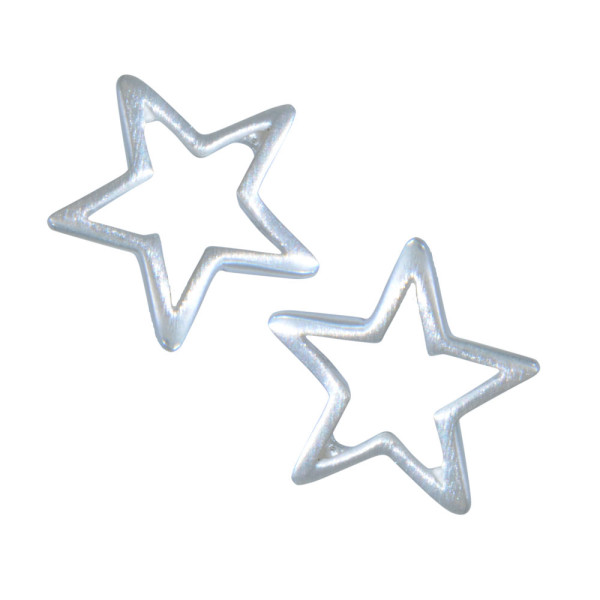 Ohrstecker cut-out Stern 925 Silber matt