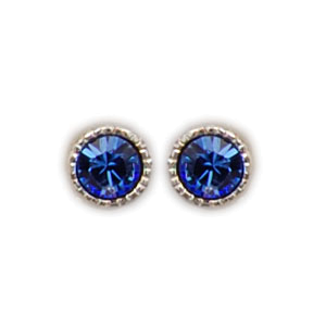 Ohrstecker Kristall 3mm in Sapphire