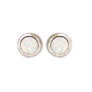 Ohrstecker Kristall 3mm in White Opal