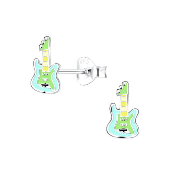 Ohrstecker Gitarre 925 Silber e-coated