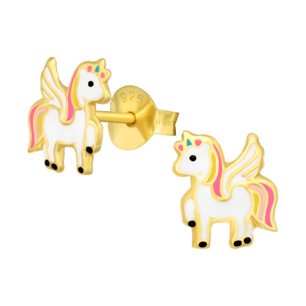 Ohrstecker Einhorn mini 925 Silber vergoldet