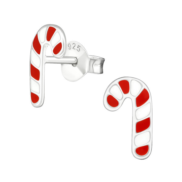 Ohrstecker Zuckerstange 925 Silber e-coated
