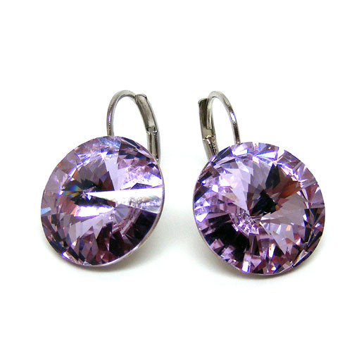 Ohrhänger Kristall 12 mm in Violet