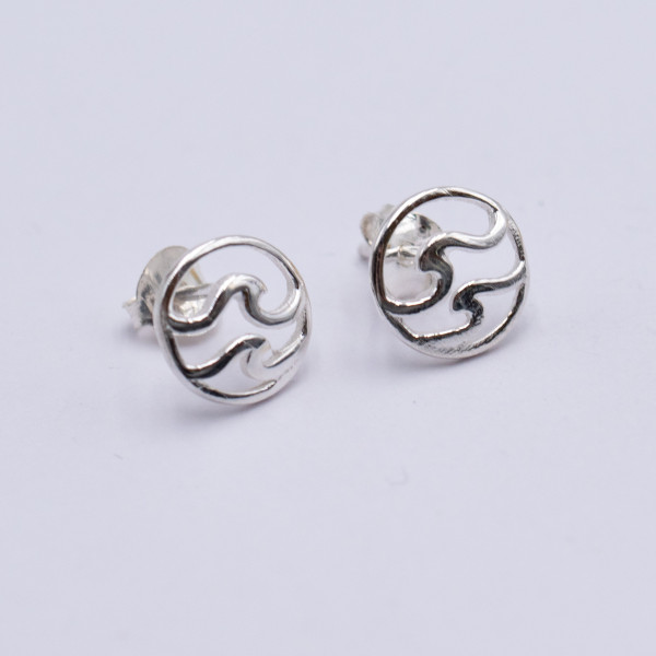 Ohrstecker Doppel Welle 10 mm 925 Silber