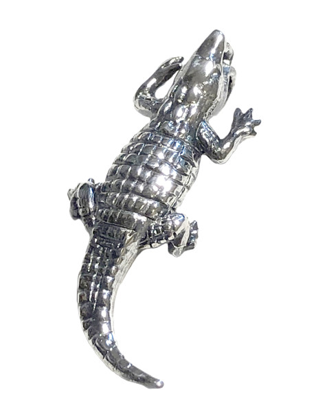 Anhänger Krokodil massiv ca. 25 mm 925 Silber