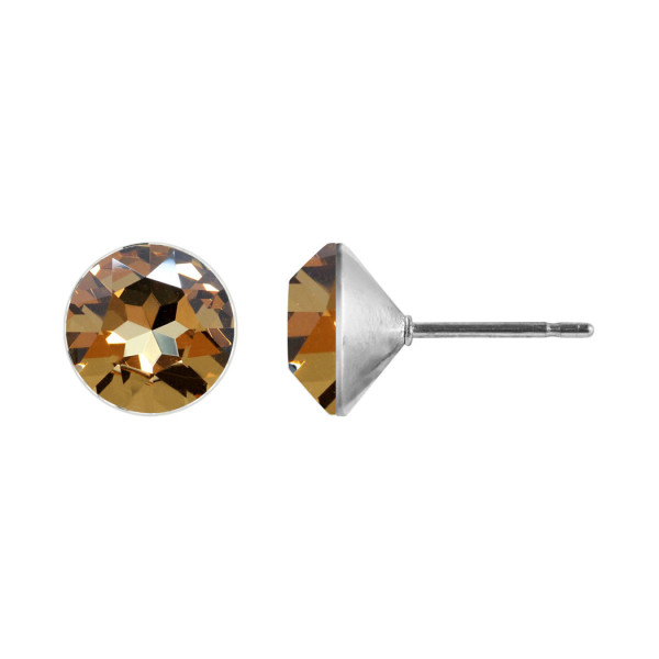 Ohrstecker Kristall 6mm in Smoked Topaz