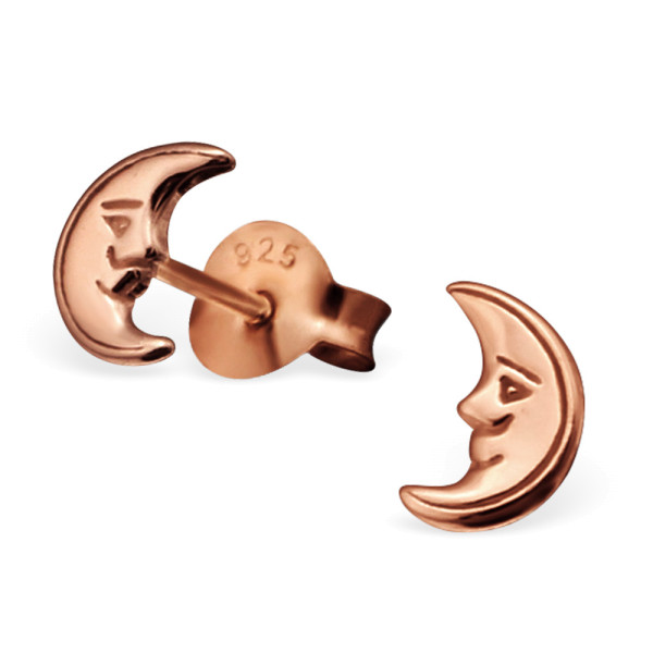 Ohrstecker Mond 925 Silber rosévergoldet