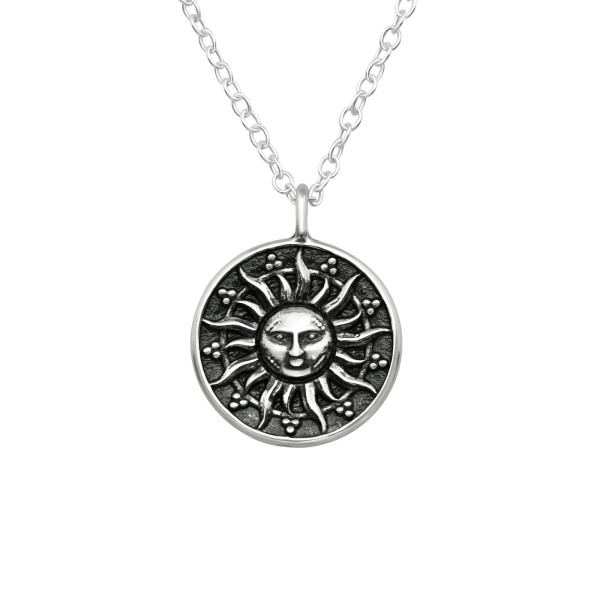 Kette Sonne 45 cm 925 Silber e-coated