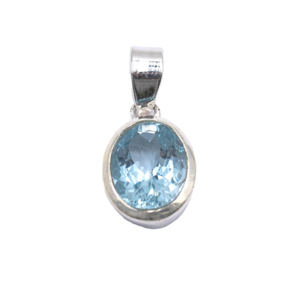 Anhänger echt TOPAS oval 20 mm 925 Silber