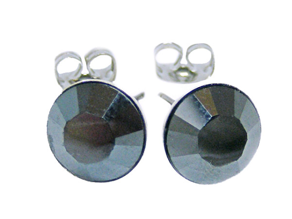 Ohrstecker Kristall 6mm in Hematite
