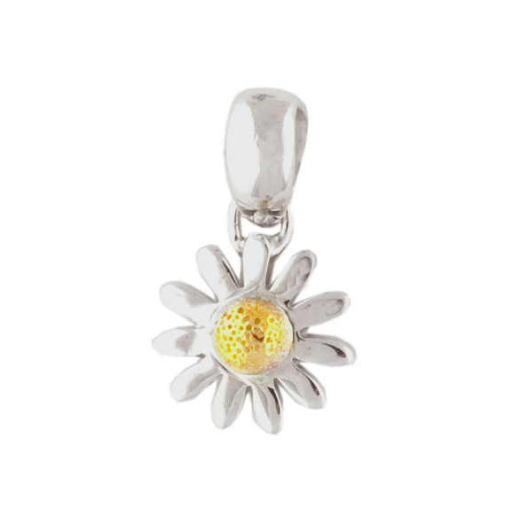 Blüten Anhänger mit goldener Mitte 925 Silber